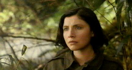 Standing out there in the fake jungle reading through the script, she just can't believe the lameness of the 'nuke' plot twist...