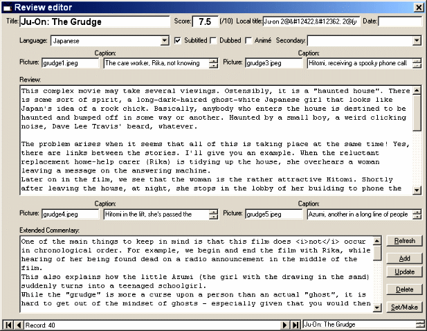 Writing a review in ReviewGen.