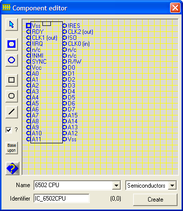 The component editor.