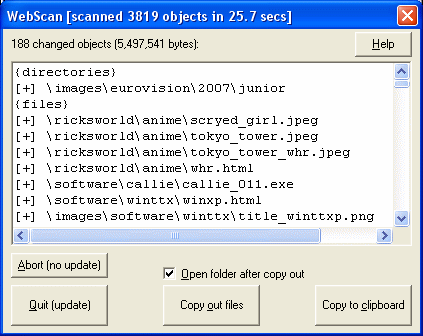 Report of scan.